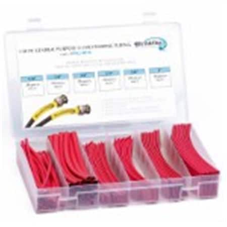 6 In. Shrinkflex Heat Shrink Tubing Kit, 2 - 1 Shrink, Red, 110PK